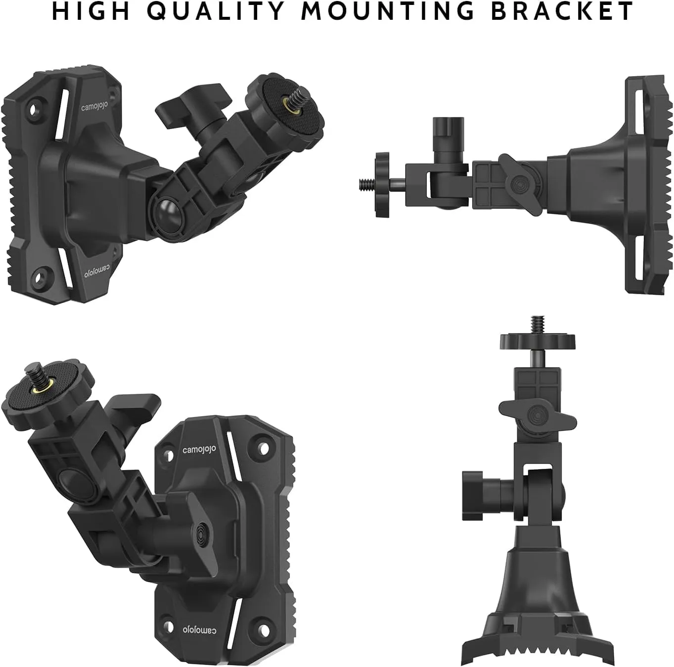 Trail Cameras Mounting Bracket with 1/4" -20 Threaded Insert 360°Rotating Adjustable Holder for Outdoor Hunting Gear Accessory, Game Camera Holder Monitor Stand Hunting Camera Kit (2 Pack)