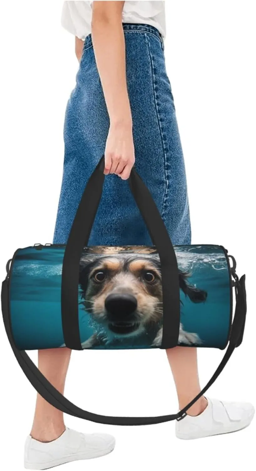 Travel Bag For Women,Underwater Dog Print Personal Item Duffle Bags,Weekend Travel Duffel Tote Bag,Travel Sport Gym Bag For Men,Airplane Travel Essentials For Flying