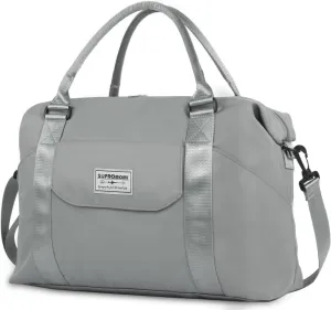Travel Duffel Bag, Sports Tote Gym Bag, Carry on Bags for Airplanes, Shoulder Weekender with Wet Pocket, Nylon Overnight Crossbody Bag for Women, Yoga Travel must haves Large Bag Grey…