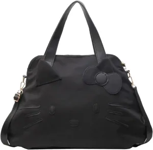Travel Tote Bag with Zipper, Cat Women Shoulder Bag Duffel Bag for Weekender Overnight Trip