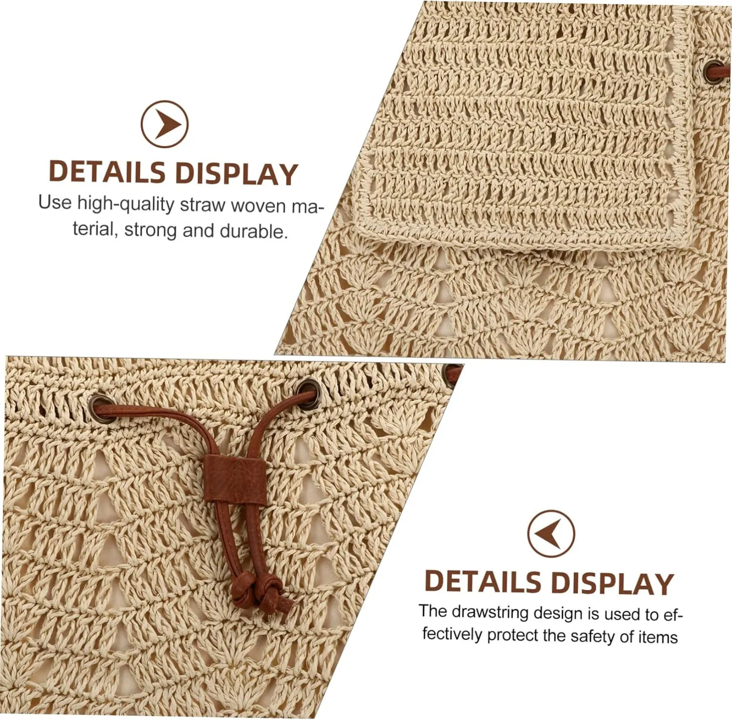 Trendy Beach Backpack - Women's Straw Sling Bag