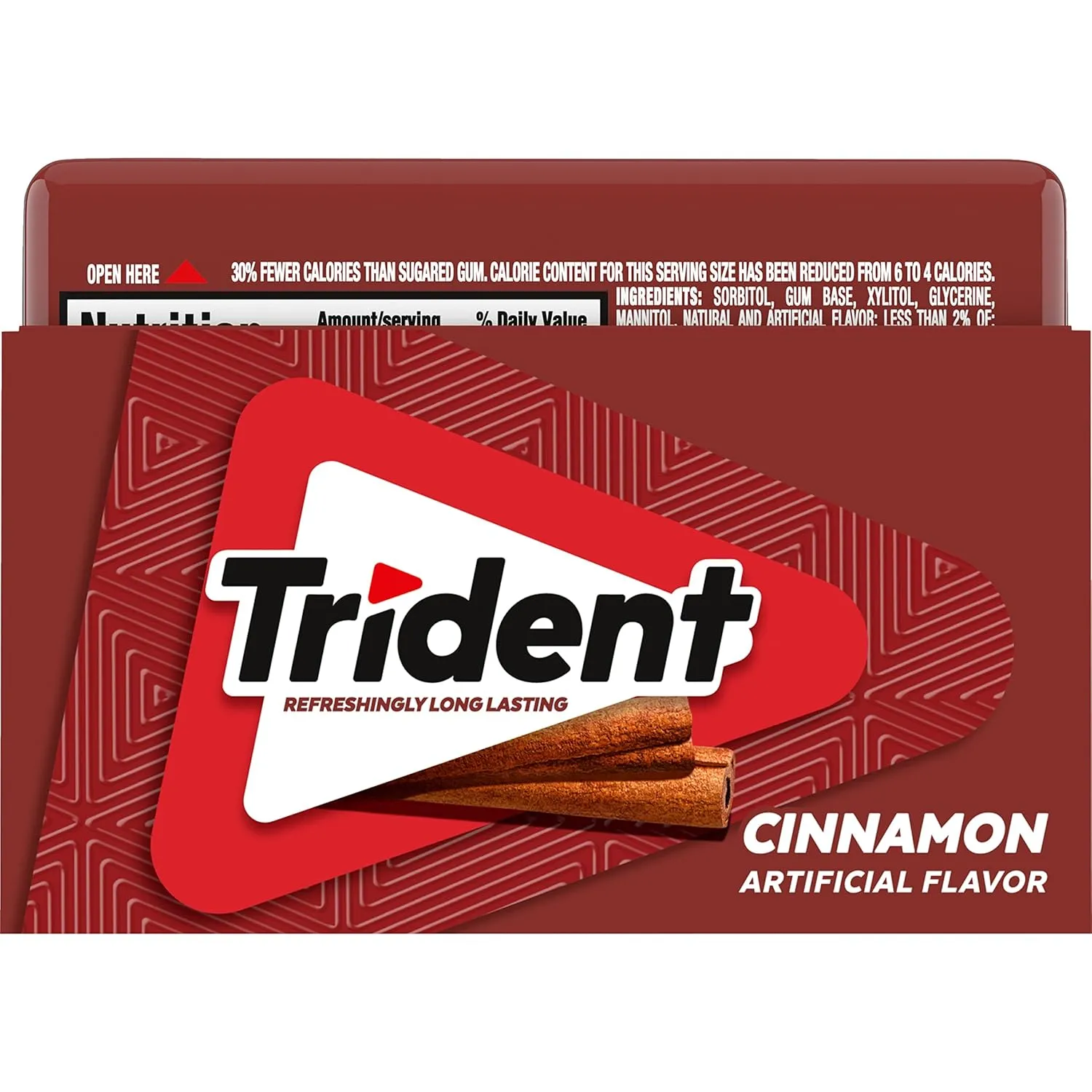 Trident Cinnamon Sugar Free Gum, 6 Pocket Packs of 28 Pieces (168 Total Pieces)