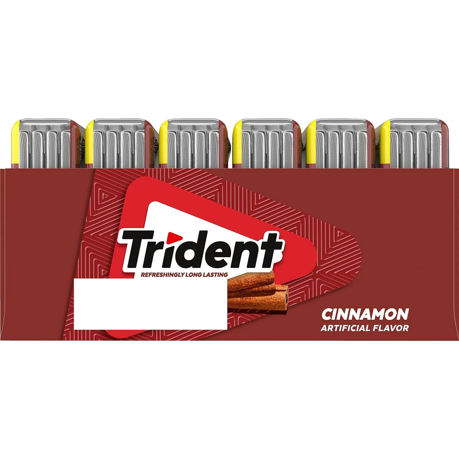 Trident Cinnamon Sugar Free Gum, 6 Pocket Packs of 28 Pieces (168 Total Pieces)