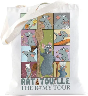 TSOTMO Cartoon Movie Merch Remy Little Chef Inspired Tote Bag for Cartoon Fans Mouse Chef Cook Gift