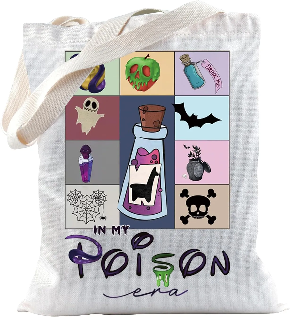 TSOTMO Poison Gift Poison Bag Villains Gift In My Poison Era Tote Bag for Villains Fans Witches Evil