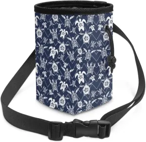 Turtle Print Treat Pouches for Pets Easily Carries Dog Training Treat Bag with Waist Belt Shoulder Strap Dog Treat Bag for Pet Training Walking