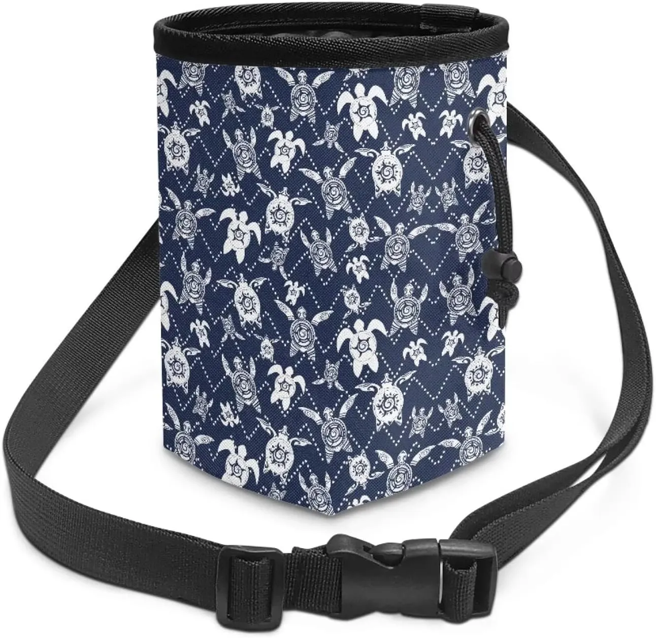 Turtle Print Treat Pouches for Pets Easily Carries Dog Training Treat Bag with Waist Belt Shoulder Strap Dog Treat Bag for Pet Training Walking