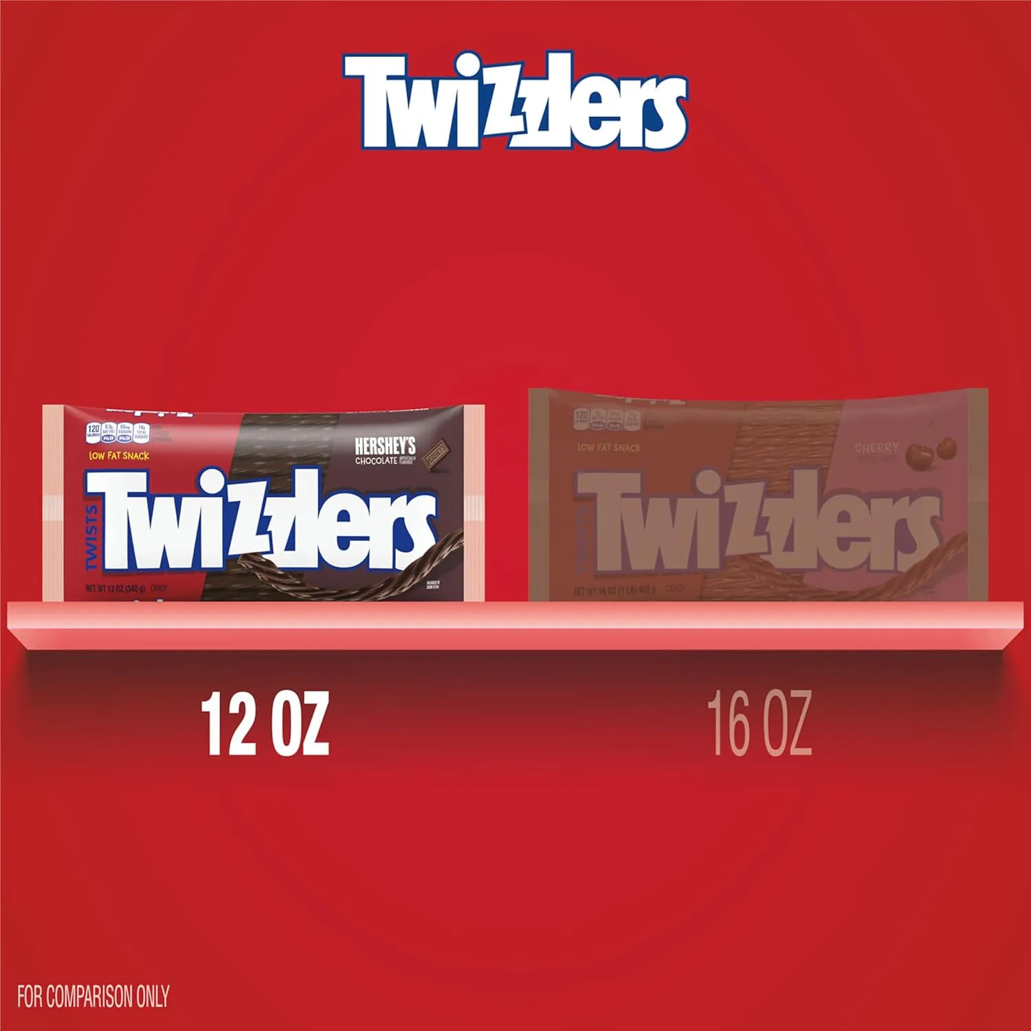 TWIZZLERS Twists HERSHEY'S Chocolate Flavored, Low Fat Candy Bags, 12 oz (Pack of 6)