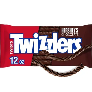 TWIZZLERS Twists HERSHEY'S Chocolate Flavored, Low Fat Candy Bags, 12 oz (Pack of 6)