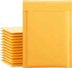 UCGOU Kraft Bubble Mailers 6x10 Inch 50 Pack Yellow Padded Envelopes #0 Small Business Mailing Packages Self Sealing Tear Resistant Boutique Bulk Mail Shipping Bags for Jewelry Makeup Supplies