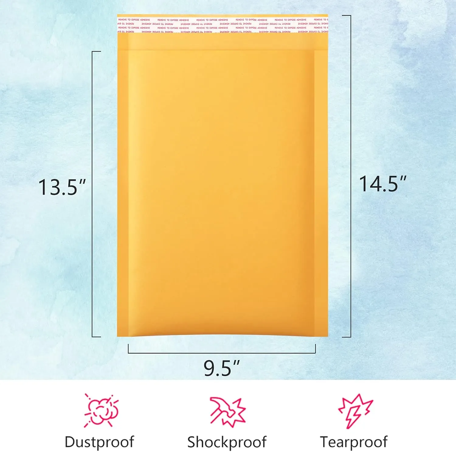 UCGOU Kraft Bubble Mailers 9.5x14.5 Inch 25 Pack Yellow Padded Envelopes #4 Large Mailing Packages Self Sealing Tear Resistant Boutique Bulk Mail Shipping Bags for Clothes Makeup Supplies