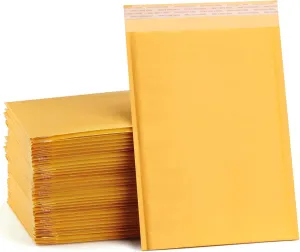 UCGOU Kraft Bubble Mailers 9.5x14.5 Inch 25 Pack Yellow Padded Envelopes #4 Large Mailing Packages Self Sealing Tear Resistant Boutique Bulk Mail Shipping Bags for Clothes Makeup Supplies