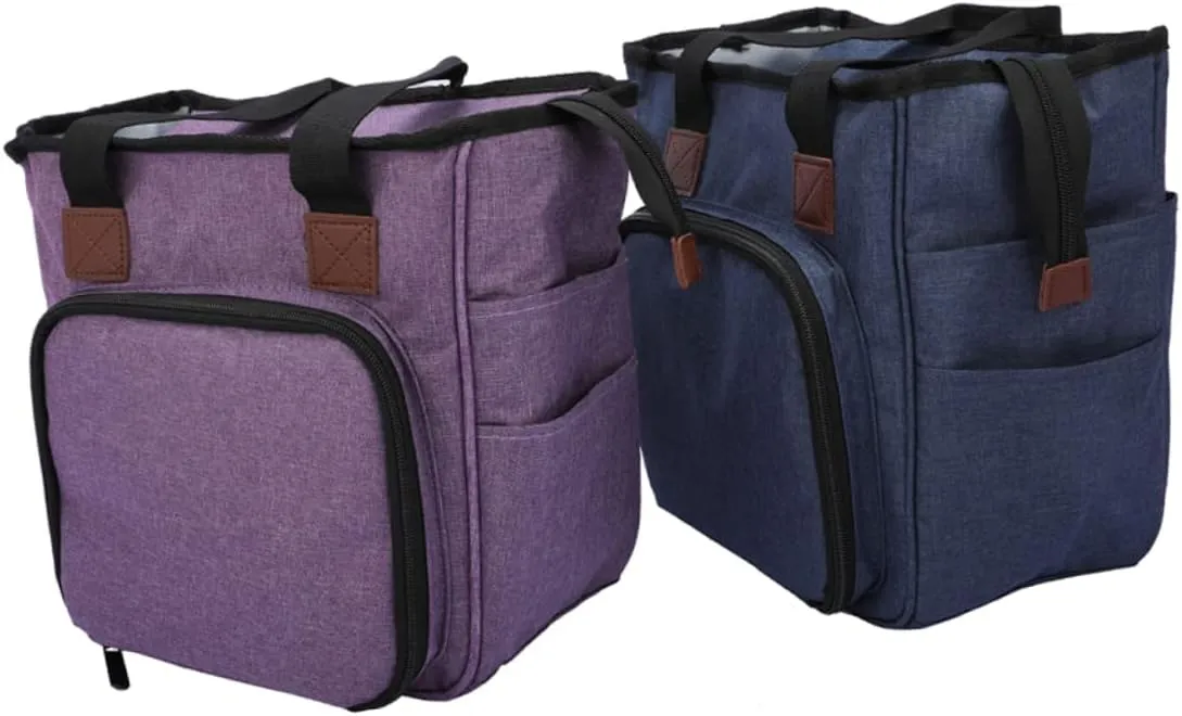 ULDIGI Hand Woven Yarn Bag Over Shoulder Yarn Storage Bag for Crocheting Knitting Tools Large Capacity Organizer Multiple Compartments Fashion Woolen Yarn Storage Bag