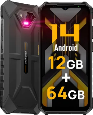 Ulefone Armor X13 Rugged Phones 2023, 50MP Rear Camera, 24MP Night Vision Camera, Up to 12GB RAM, 64GB ROM, 6320mAh, Android 13, IP68/IP69K Unlocked Smartphone, 4G LTE Cell Phone (Black)
