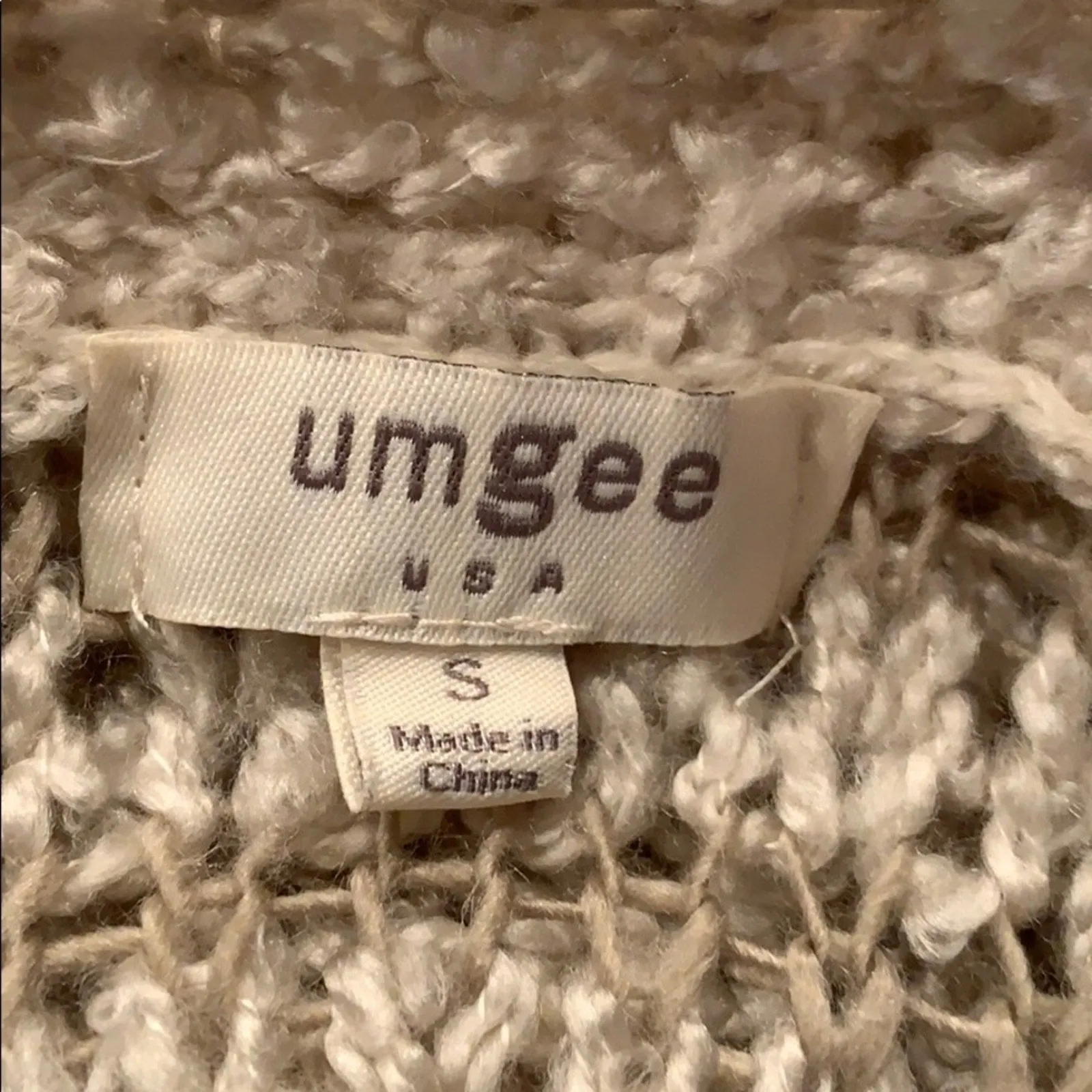 Umgee USA Small Off Shoulder Striped PolyCotton Loose Weave Striped Sweater