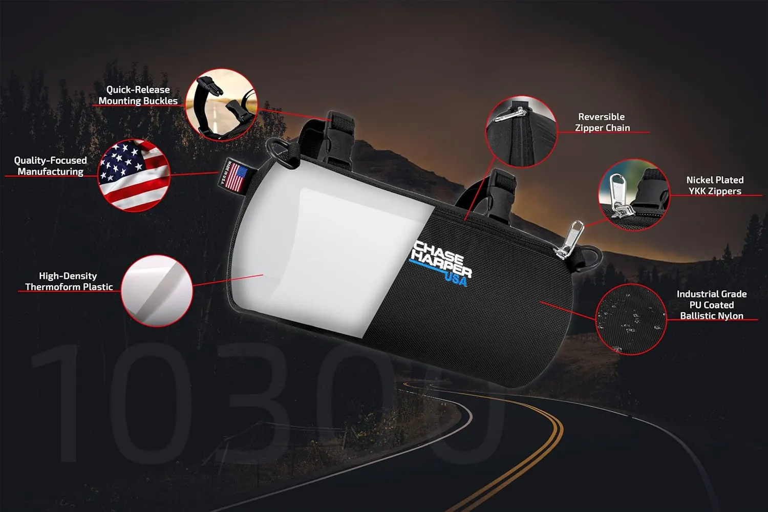 Universal Fit Multi-Use Handlebar/Hip Pouch - 10300 Barrel Bag - Trap Pack - 1680 Ballistic Nylon Construction - Durable, Versatile, Water-Resistant