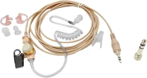 Universal IFB Earpiece 3.5mm Anchor Broadcaster in Ear Monitor On Camera On Stage Professional Earset for iPhone Android Clear-Com Comrex Telex Lecstronics w/ 1/4'' Connector - Beige