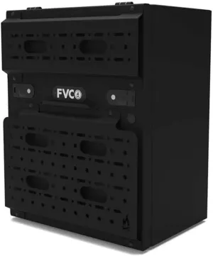Van Co. Rear Storage Box for FVCO Rear Door Platforms | Adds 6 Cubic Feet of Storage | Exterior Accessory Panel | Interior Molle Panel | Locking Latches | Lightweight Aluminum Design