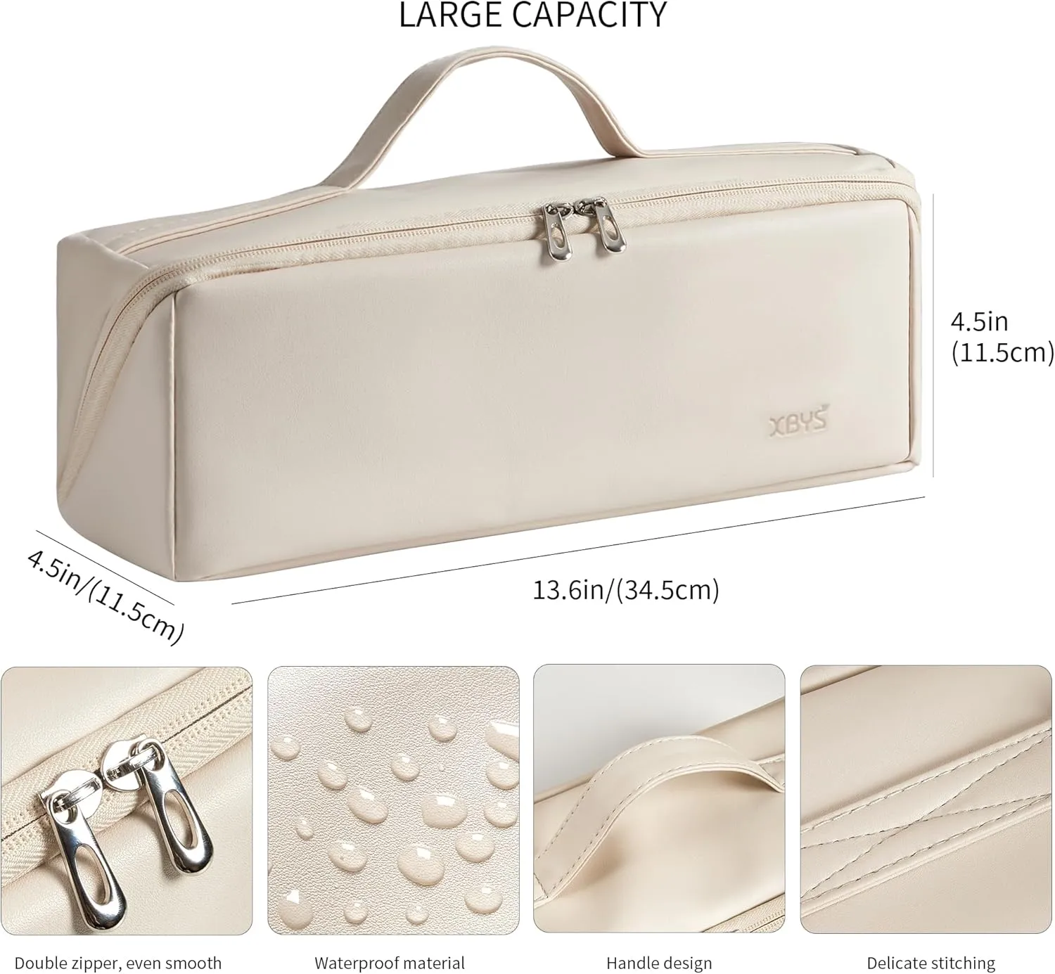 Veki Travel Storage Case for Dyson Airwrap Styler, Large Opening Travel Storage Bag Compatible for Shark Flexstyle Air Styling & Drying System, Portable Carrying Organizer for Hair Curler (Off-White)