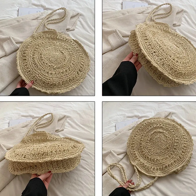 Veloria™ Boho Hollow Straw Circle Bag