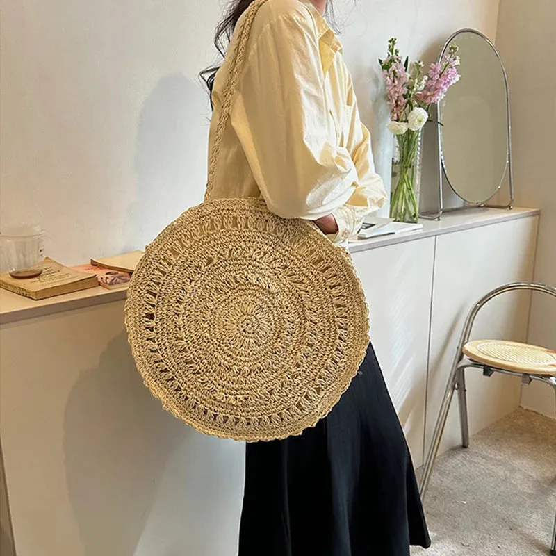 Veloria™ Boho Hollow Straw Circle Bag