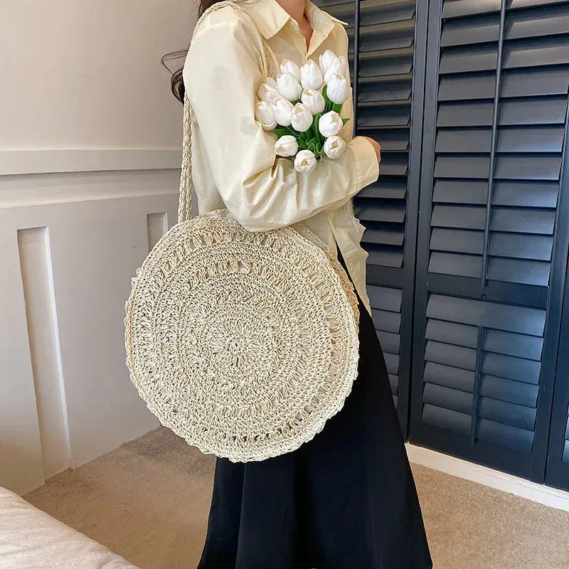 Veloria™ Boho Hollow Straw Circle Bag