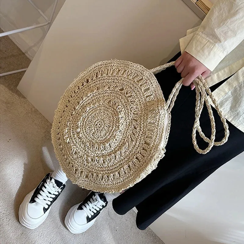 Veloria™ Boho Hollow Straw Circle Bag