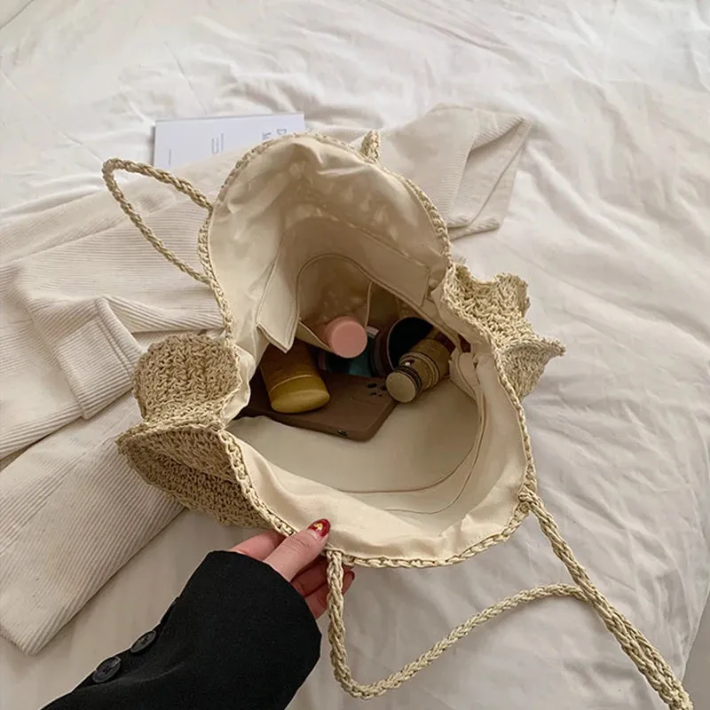 Veloria™ Boho Hollow Straw Circle Bag