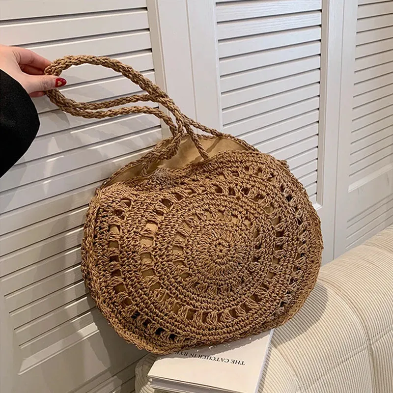 Veloria™ Boho Hollow Straw Circle Bag