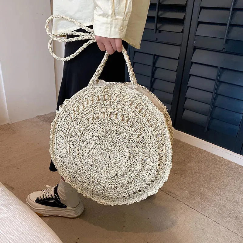 Veloria™ Boho Hollow Straw Circle Bag