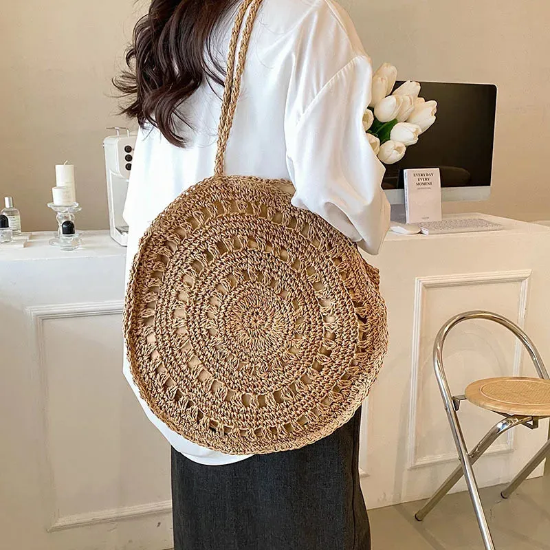 Veloria™ Boho Hollow Straw Circle Bag