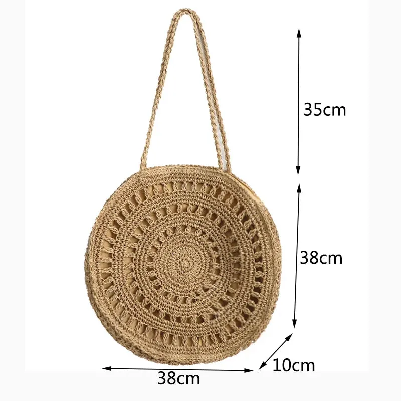 Veloria™ Boho Hollow Straw Circle Bag