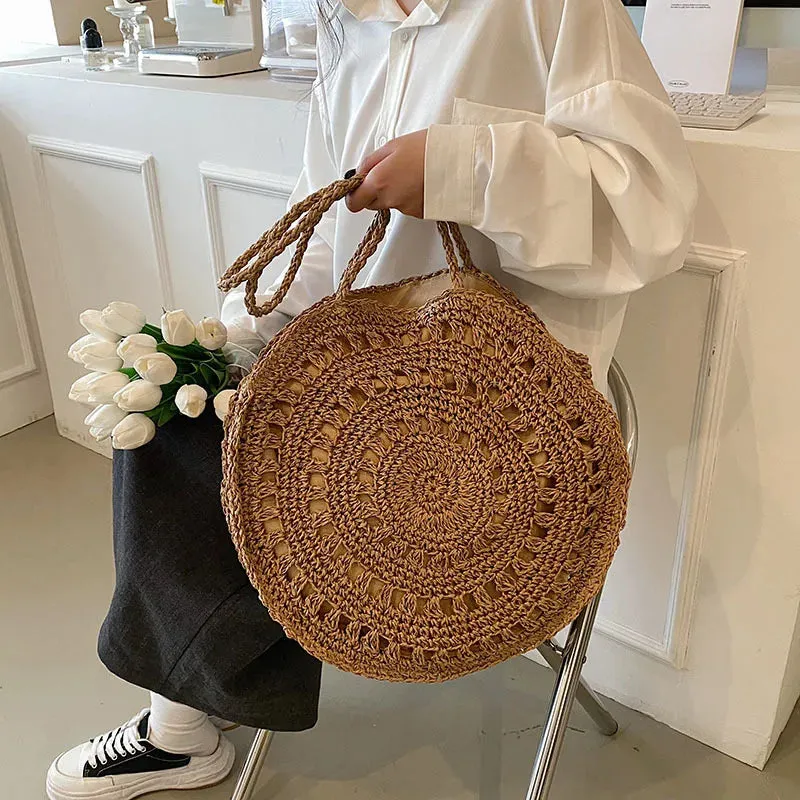 Veloria™ Boho Hollow Straw Circle Bag