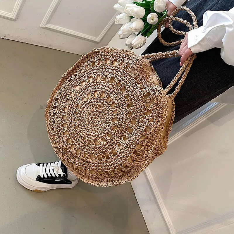 Veloria™ Boho Hollow Straw Circle Bag