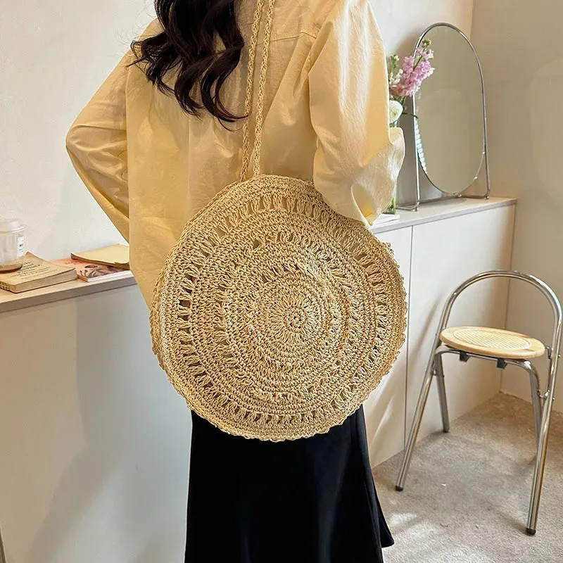 Veloria™ Boho Hollow Straw Circle Bag