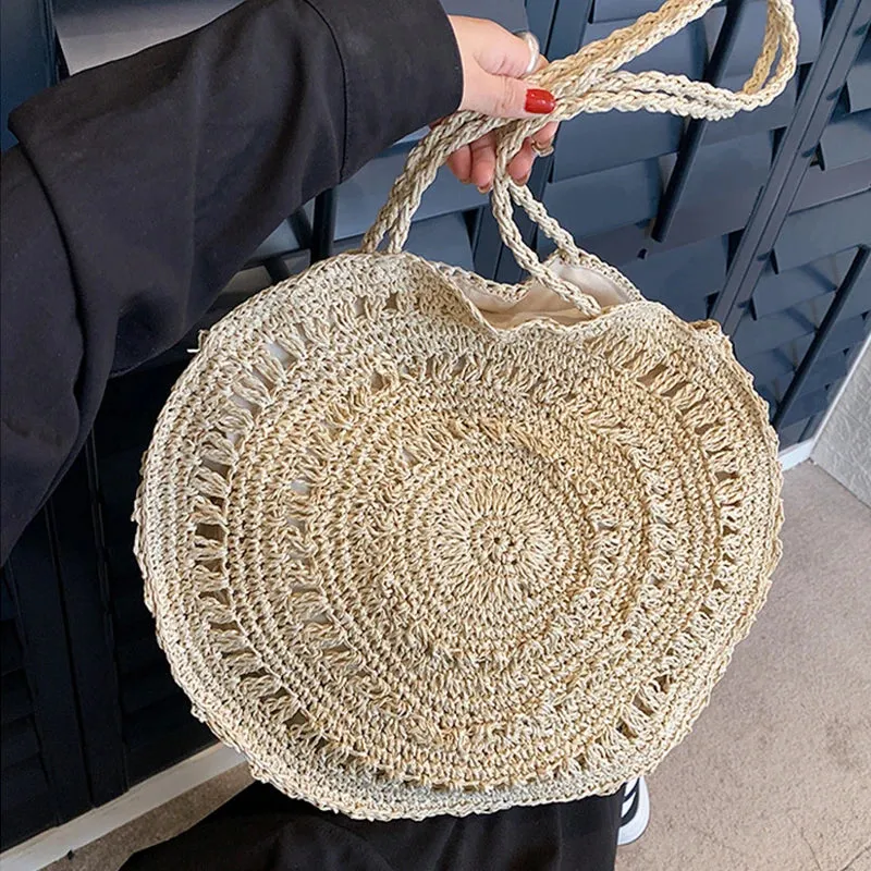 Veloria™ Boho Hollow Straw Circle Bag