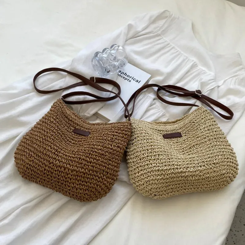 Veloria™ Woven Straw Shoulder Bag
