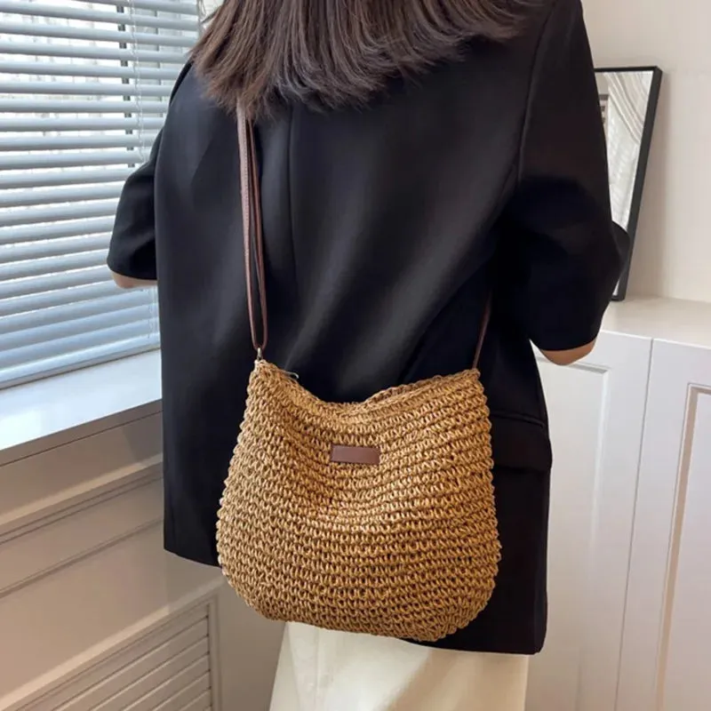 Veloria™ Woven Straw Shoulder Bag