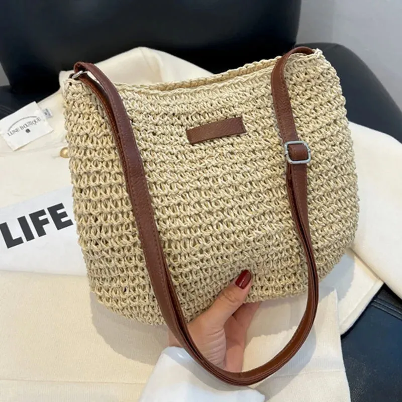 Veloria™ Woven Straw Shoulder Bag