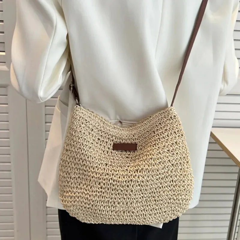 Veloria™ Woven Straw Shoulder Bag