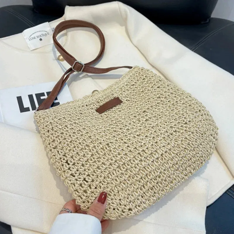 Veloria™ Woven Straw Shoulder Bag