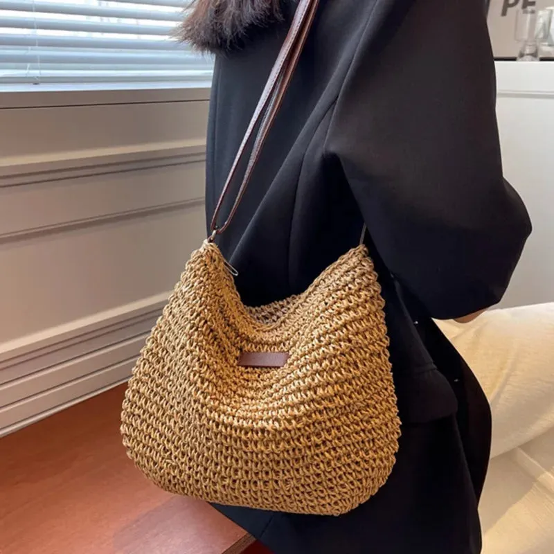 Veloria™ Woven Straw Shoulder Bag