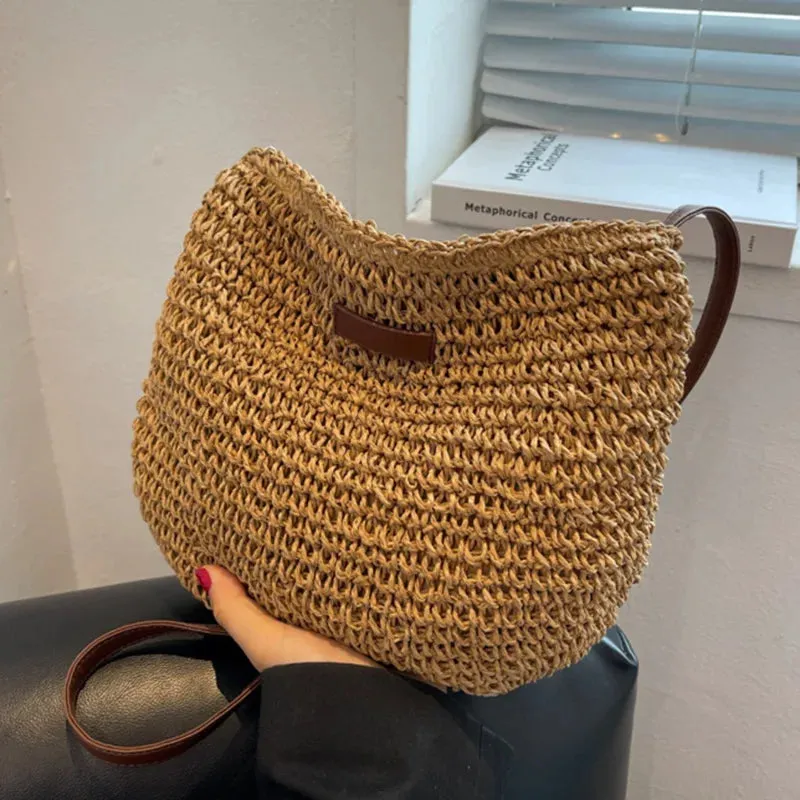 Veloria™ Woven Straw Shoulder Bag