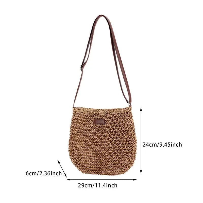 Veloria™ Woven Straw Shoulder Bag