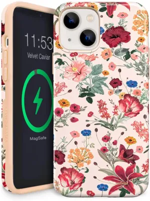 VELVET CAVIAR for iPhone 13 Case - Compatible with MagSafe - 10ft Drop Tested - Vintage Floral Wildflowers
