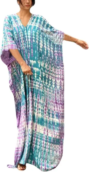 Venasha Womens Caftan Plus Size Kaftans Casual V Neck Caftans Long Soft Beach Maxi Dress for Summer
