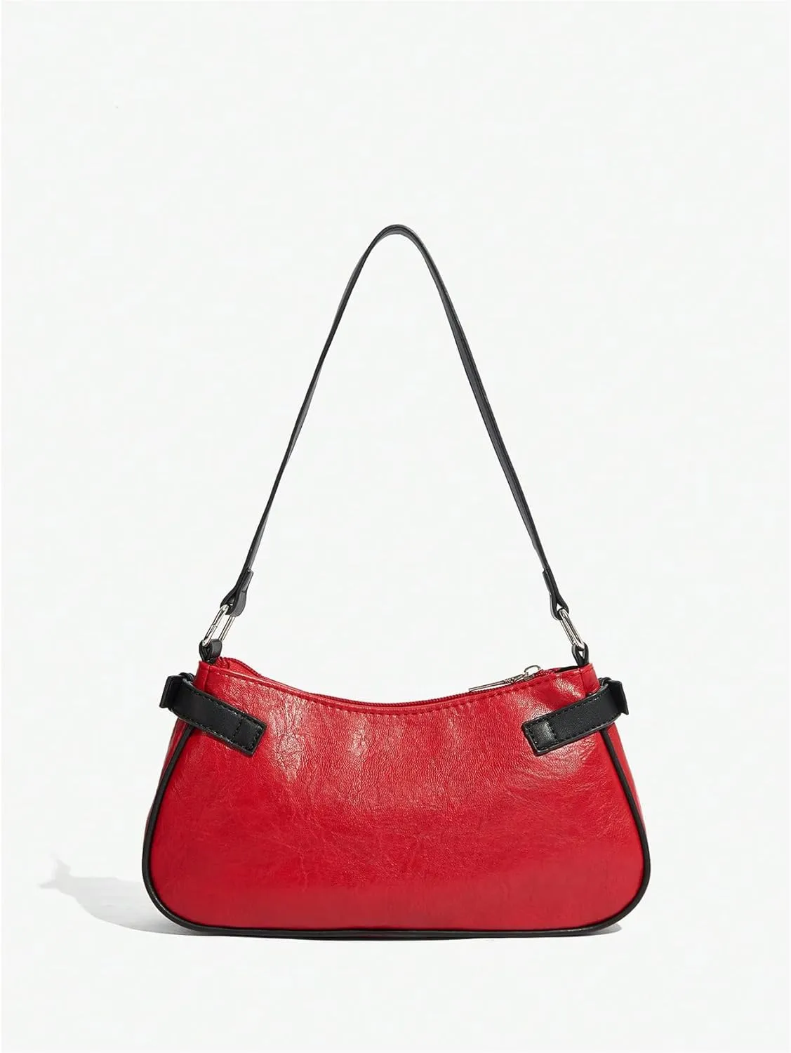 Verdusa Women's Punk Colorblock PU Leather Shoulder Bag Top Handle Underarm Bag