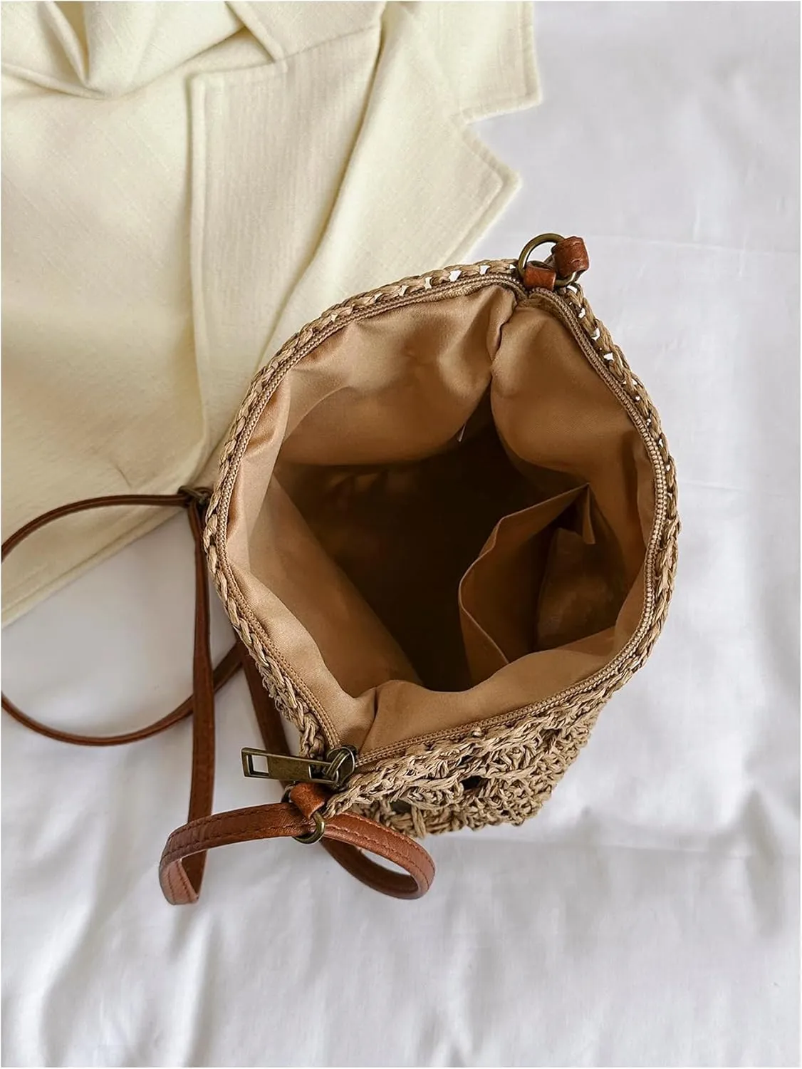 Verdusa Women's Straw Shoulder Bag Crochet Woven Crossbody Bag Casual Beach Vacation Tote Bags