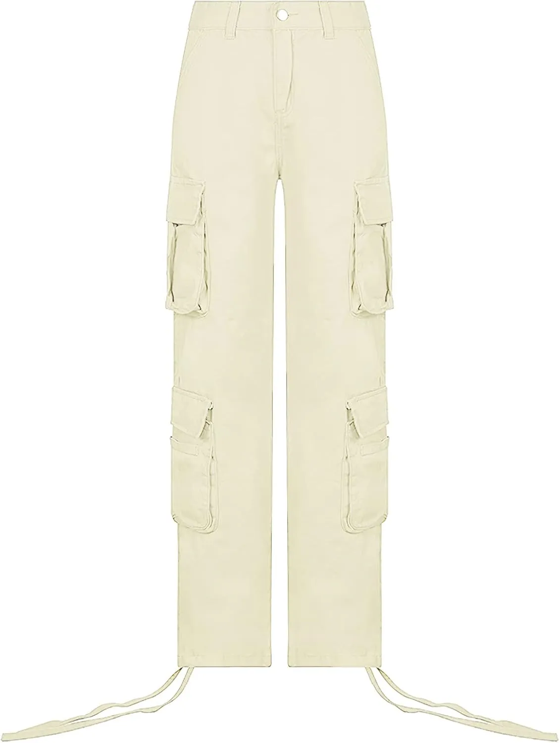 Viatabuna Women's High Rise Straight Leg Y2K Streetwear Cargo Pants Baggy Boyfriend Pants with Pocket