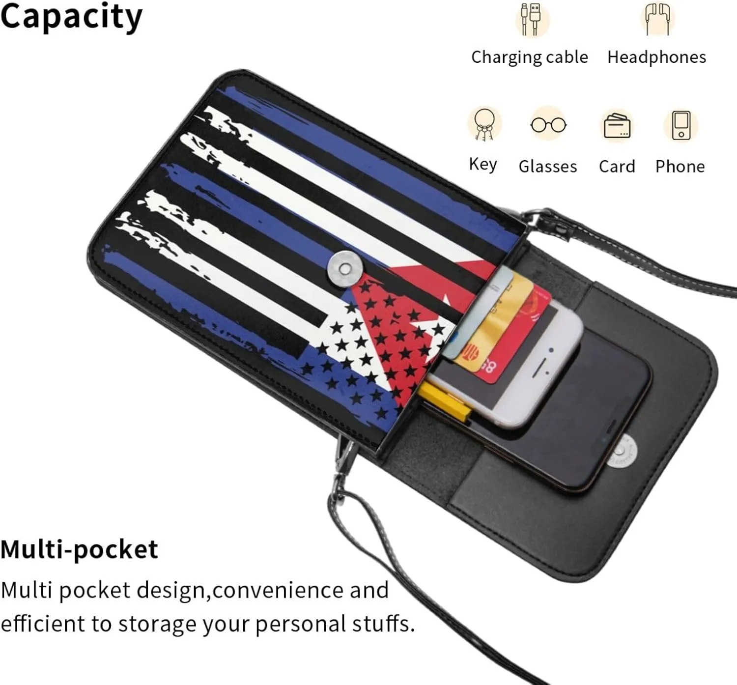 Vintage Ethiopia Ethiopian America Flag Striped Patterns Small Crossbody Purse Cell Phone Bag for Women